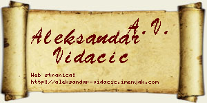 Aleksandar Vidačić vizit kartica